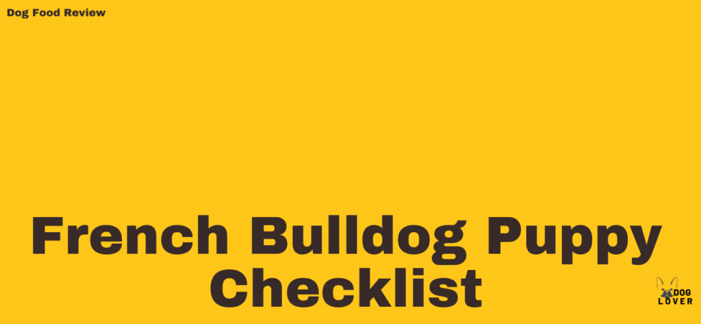 French Bulldog Puppy Checklist
